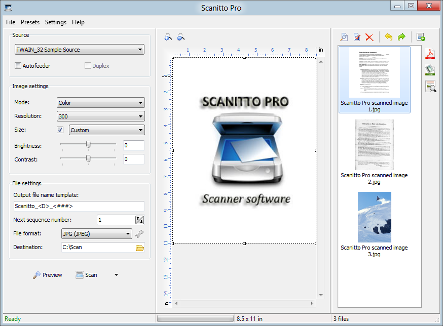 Scanitto pro как сканировать несколько страниц в один файл pdf